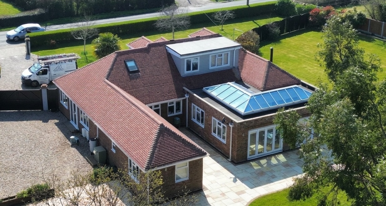 Care home roof with dormer and roof lantern